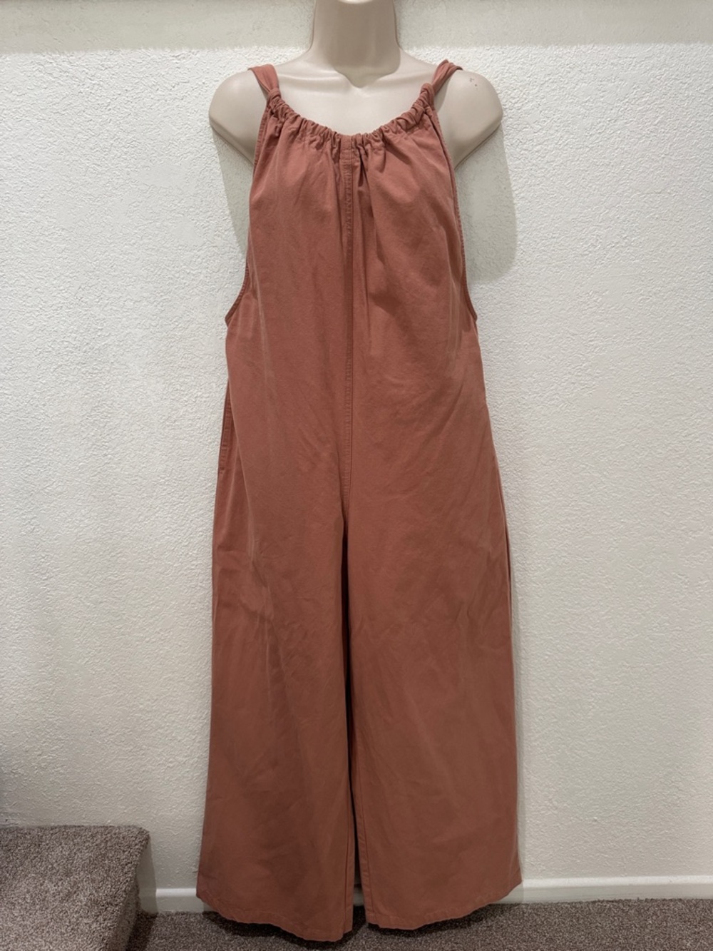 LILYFUL Women's Wide-Leg Rust Jumpsuit Loose Fitting 100% Cotton  NWOT